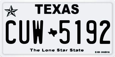 TX license plate CUW5192