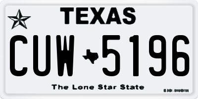 TX license plate CUW5196