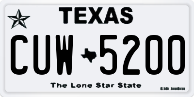 TX license plate CUW5200