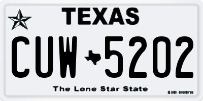 TX license plate CUW5202