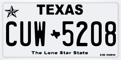 TX license plate CUW5208