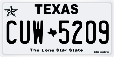 TX license plate CUW5209