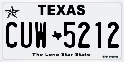 TX license plate CUW5212