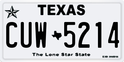 TX license plate CUW5214