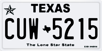 TX license plate CUW5215
