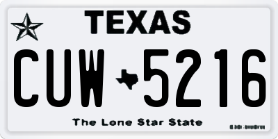 TX license plate CUW5216