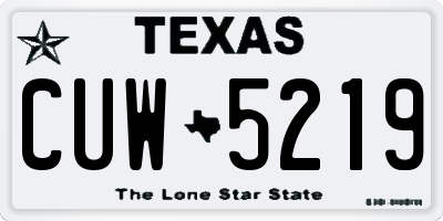 TX license plate CUW5219