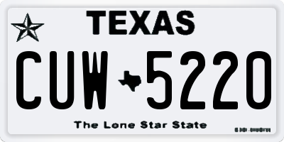 TX license plate CUW5220