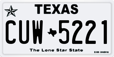 TX license plate CUW5221