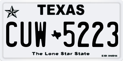 TX license plate CUW5223