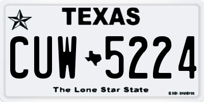 TX license plate CUW5224