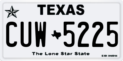 TX license plate CUW5225