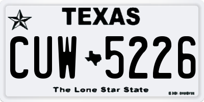 TX license plate CUW5226