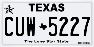TX license plate CUW5227