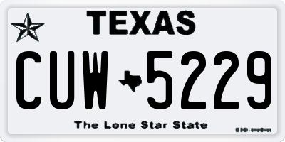 TX license plate CUW5229