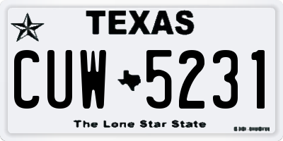 TX license plate CUW5231