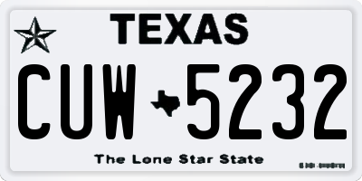 TX license plate CUW5232