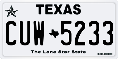 TX license plate CUW5233