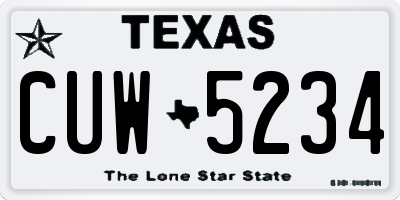 TX license plate CUW5234