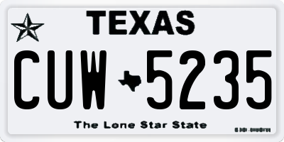 TX license plate CUW5235