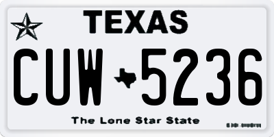 TX license plate CUW5236
