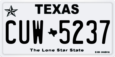 TX license plate CUW5237