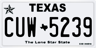 TX license plate CUW5239