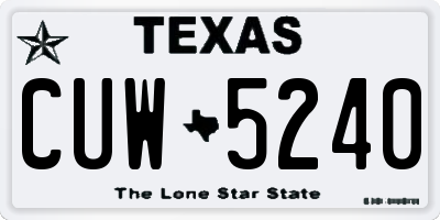 TX license plate CUW5240