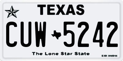 TX license plate CUW5242