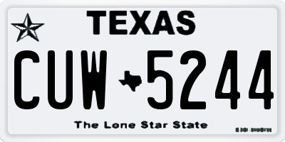 TX license plate CUW5244