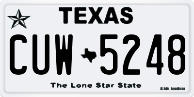 TX license plate CUW5248