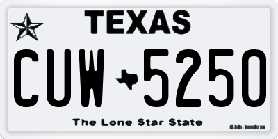TX license plate CUW5250