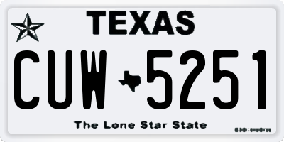 TX license plate CUW5251