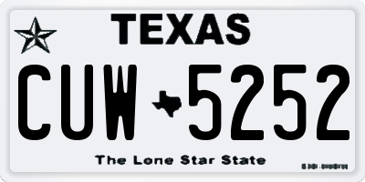 TX license plate CUW5252
