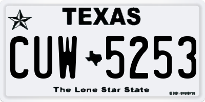 TX license plate CUW5253
