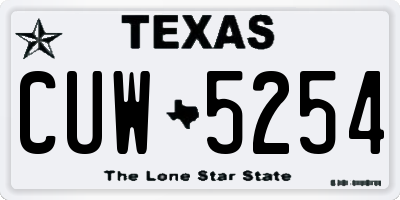 TX license plate CUW5254