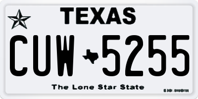 TX license plate CUW5255