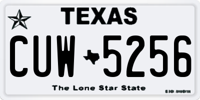 TX license plate CUW5256