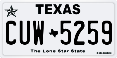 TX license plate CUW5259