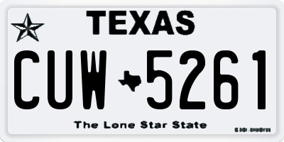 TX license plate CUW5261