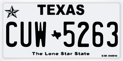 TX license plate CUW5263