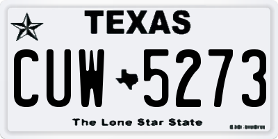 TX license plate CUW5273
