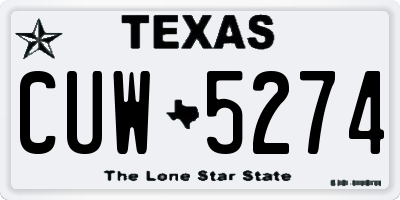 TX license plate CUW5274