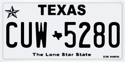 TX license plate CUW5280