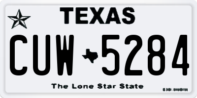 TX license plate CUW5284
