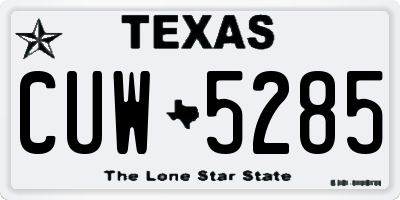 TX license plate CUW5285