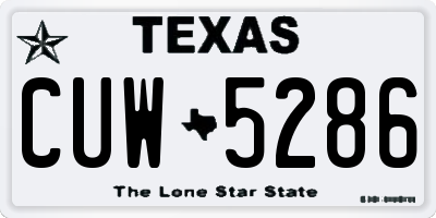 TX license plate CUW5286