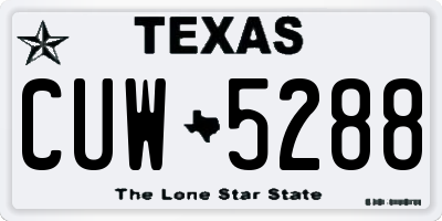 TX license plate CUW5288