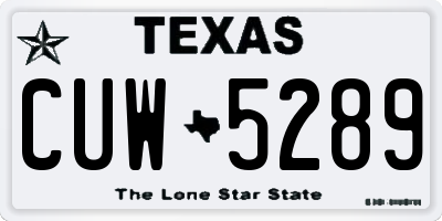 TX license plate CUW5289