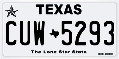 TX license plate CUW5293